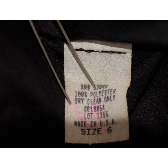 90s Y2k Black Velvet Size 6 Grunge Goth Dark Romance Dress Long Sleeveless Form - Picture 8 of 8